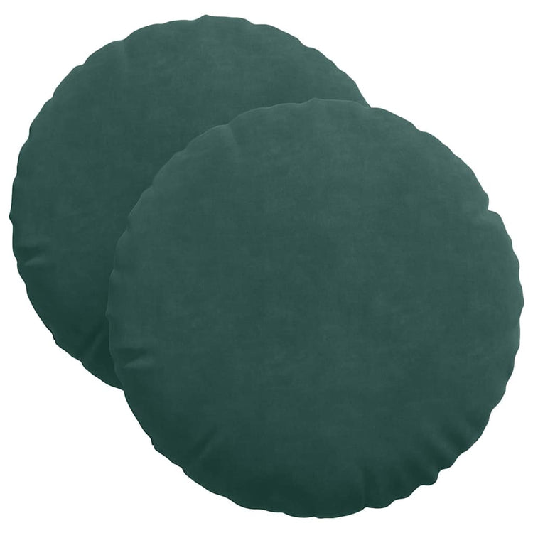 Vidaxx coussins d'assise 2 pièces vert foncé ø 40 x 13 cm velours