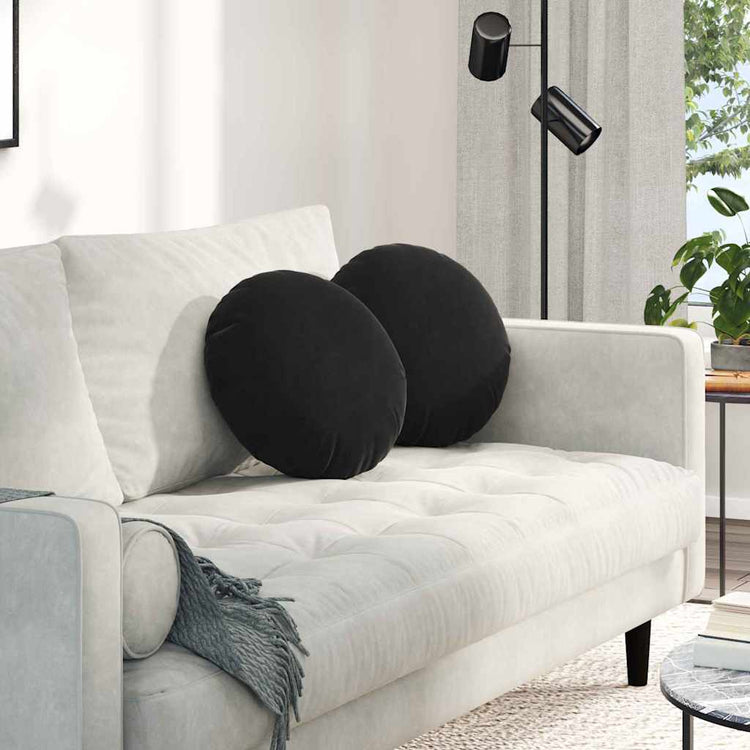 Vidaxx coussins d'assise 2 pièces noir ø 40 x 13 cm velours