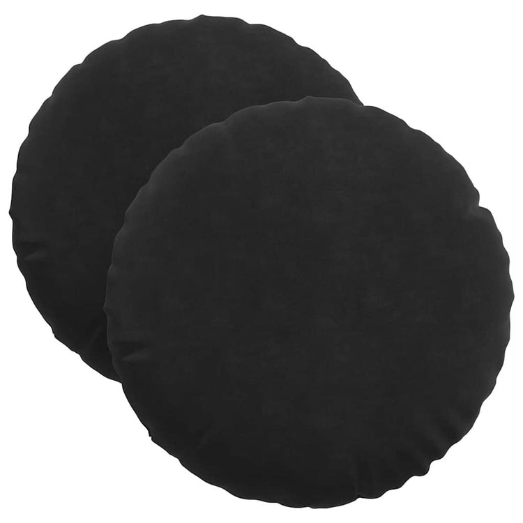 Vidaxx coussins d'assise 2 pièces noir ø 40 x 13 cm velours