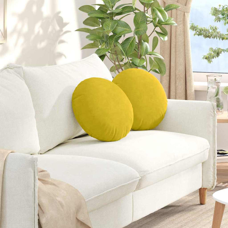Vidaxx coussins d'assise 2 pièces jaune ø 40 x 13 cm velours