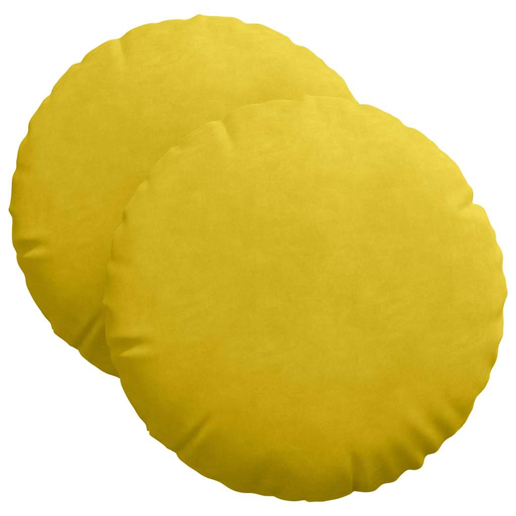 Vidaxx coussins d'assise 2 pièces jaune ø 40 x 13 cm velours