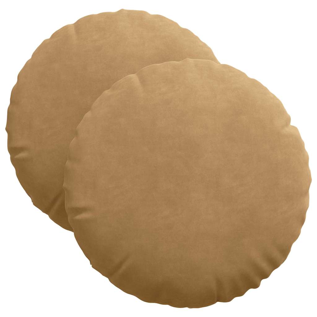 Vidaxx coussins d'assise 2 pièces marron ø 40 x 13 cm velours
