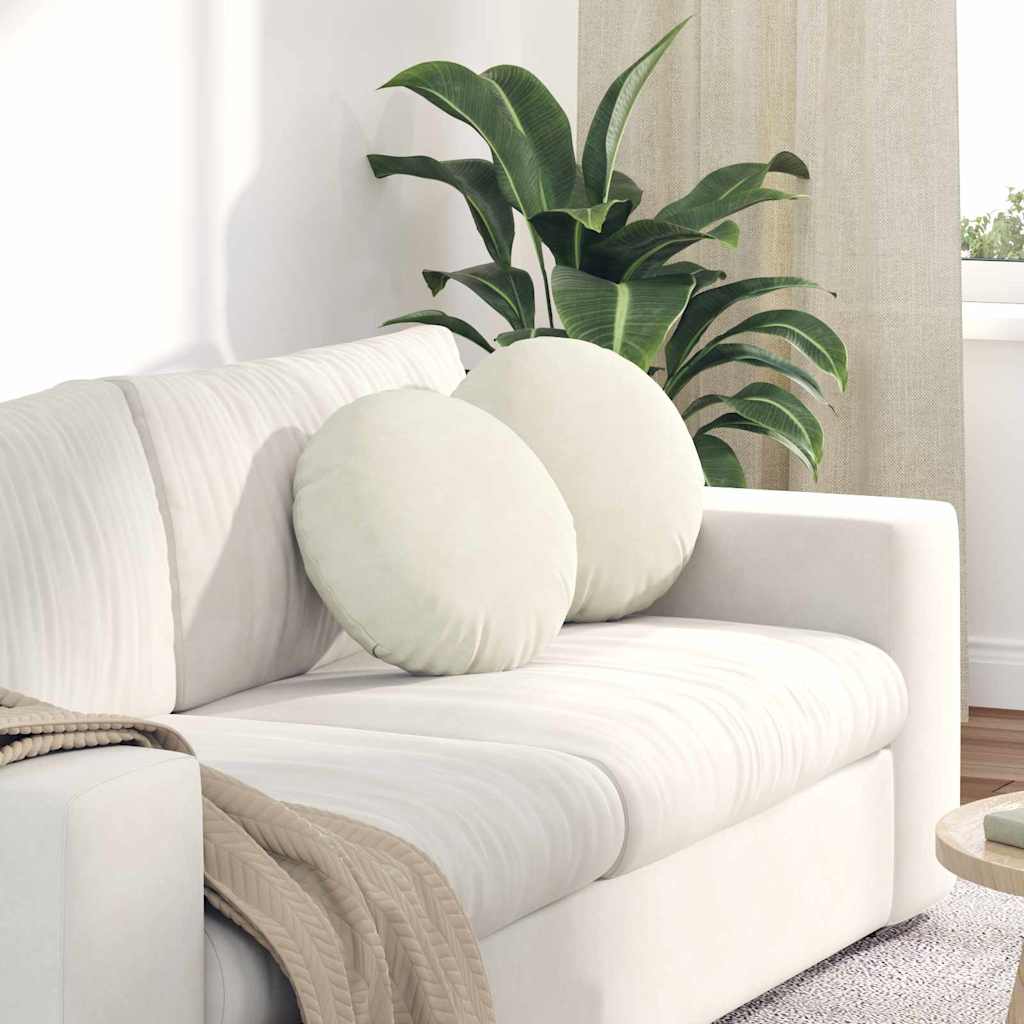 Vidaxx coussins d'assise 2 pièces crème ø 40 x 13 cm velours