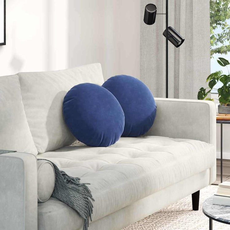 Vidaxx coussins de siège 2 pièces bleu police ø 40 x 13 cm velours