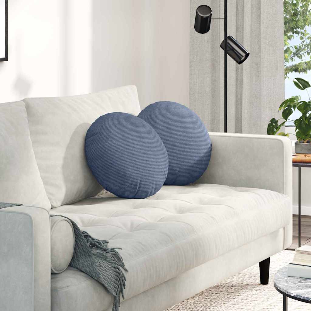 Vidaxx coussins d'assise 2 pcs bleu ø 40 cm tissu coton