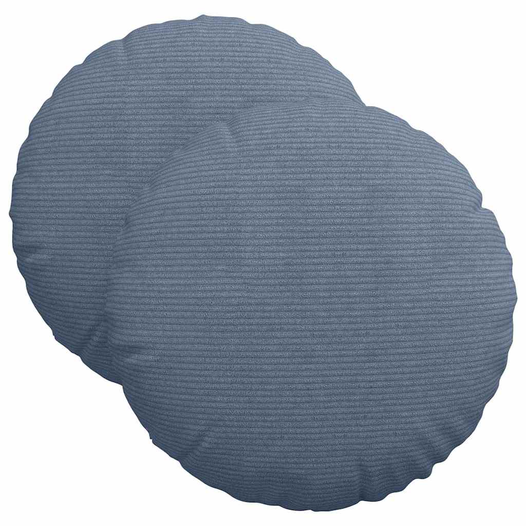 Vidaxx coussins d'assise 2 pcs bleu ø 40 cm tissu coton