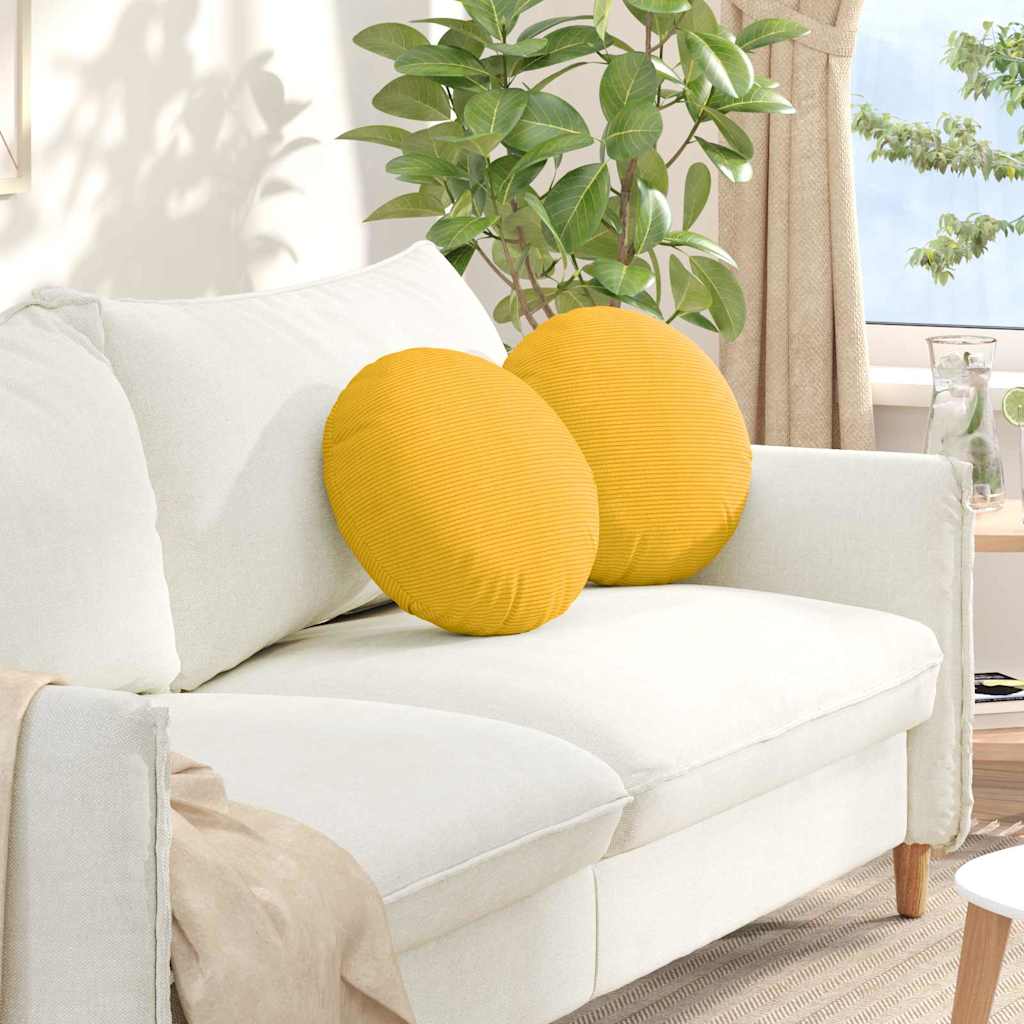 VidaXL coussins d'assise 2 pcs jaune clair ø 40 cm tissu en coton