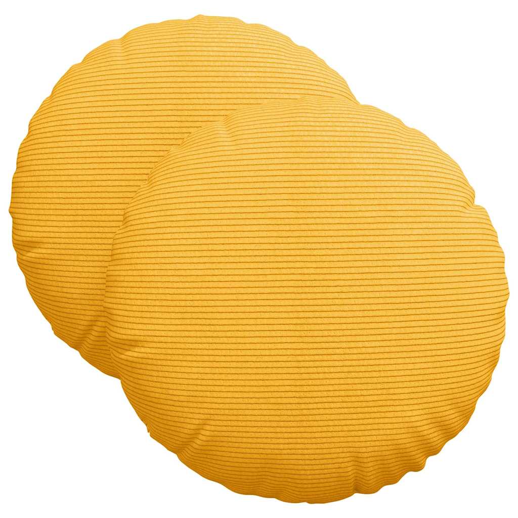 VidaXL coussins d'assise 2 pcs jaune clair ø 40 cm tissu en coton