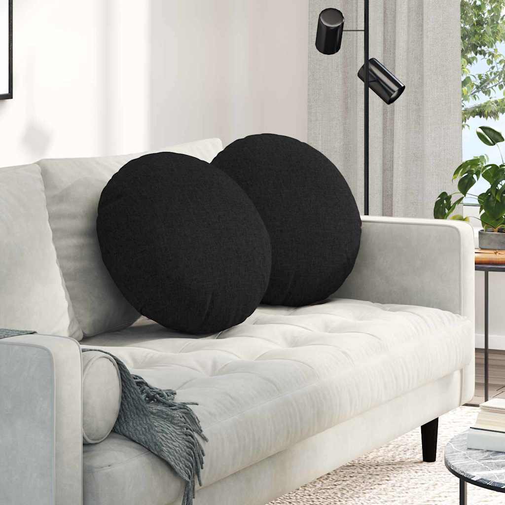 Vidaxx coussins d'assise 2 pcs noir ø50 x 19 cm tissu