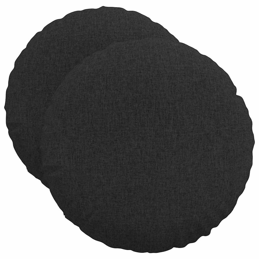 Vidaxx coussins d'assise 2 pcs noir ø50 x 19 cm tissu