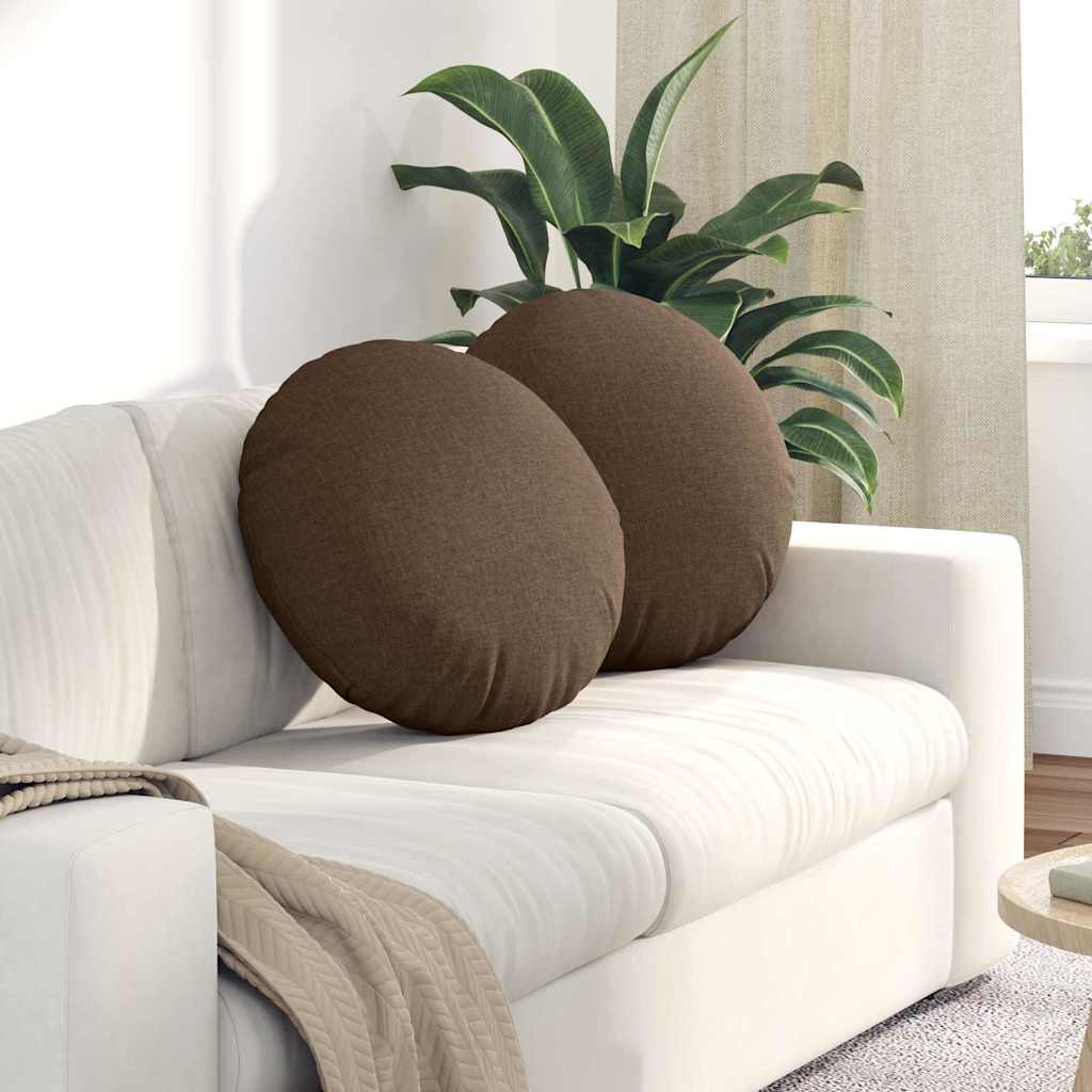 Vidaxx coussins d'assise 2 pcs marron ø50 x 19 cm tissu