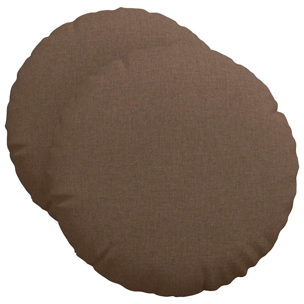 Vidaxx coussins d'assise 2 pcs marron ø50 x 19 cm tissu