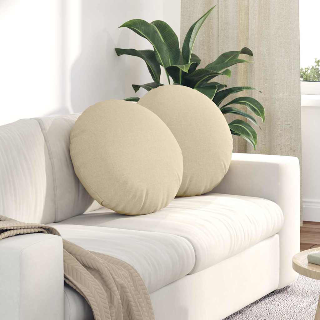 VidaXL coussins de siège 2 pcs crème ø50 x 19 cm tissu