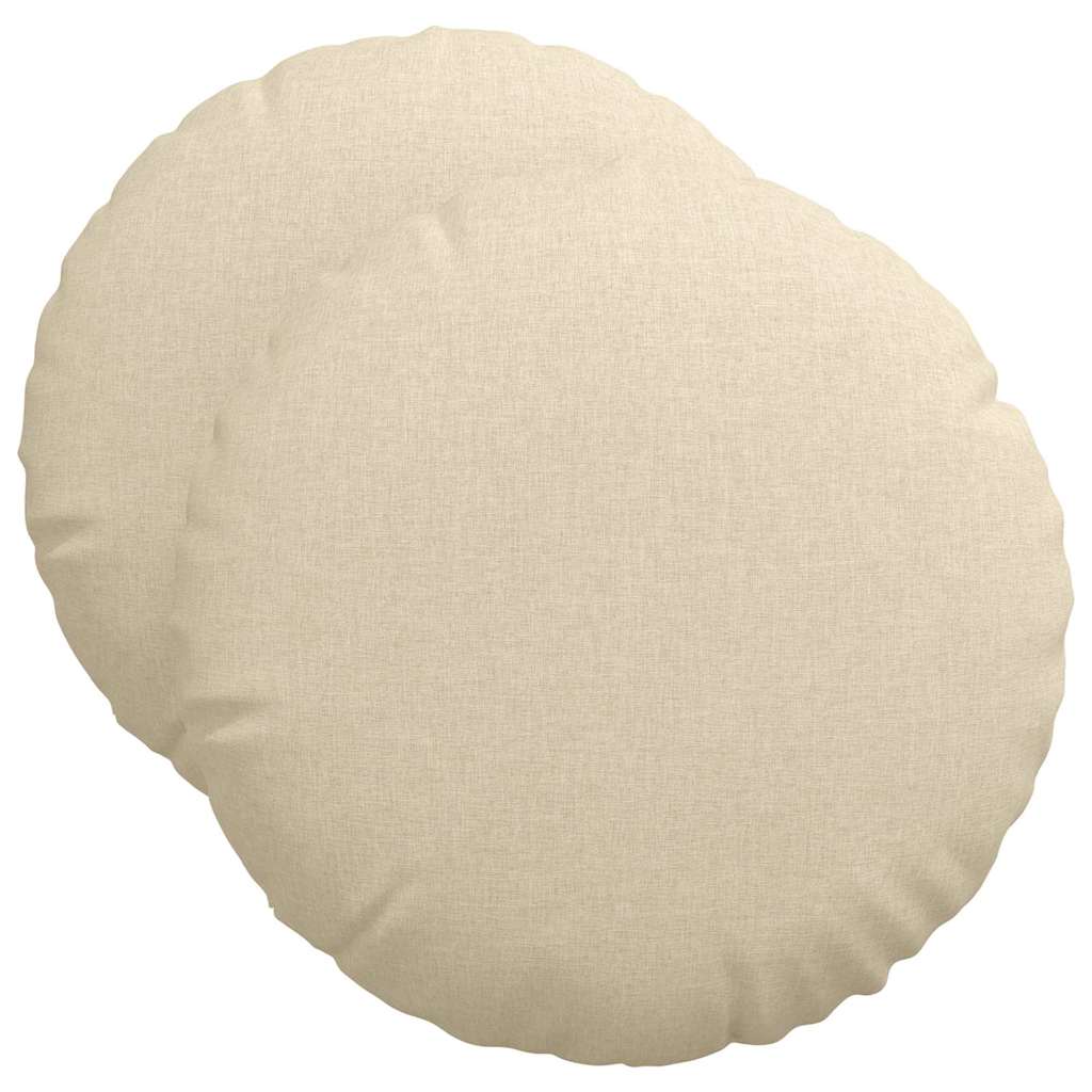 VidaXL coussins de siège 2 pcs crème ø50 x 19 cm tissu