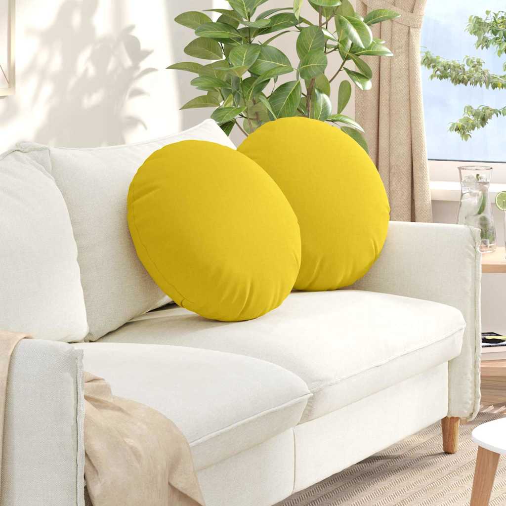 Vidaxx coussins d'assise 2 pcs tissu jaune clair ø50 x 19 cm