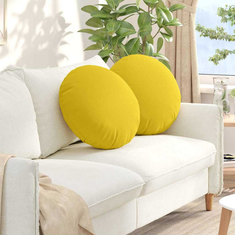 Vidaxx coussins d'assise 2 pcs tissu jaune clair ø50 x 19 cm