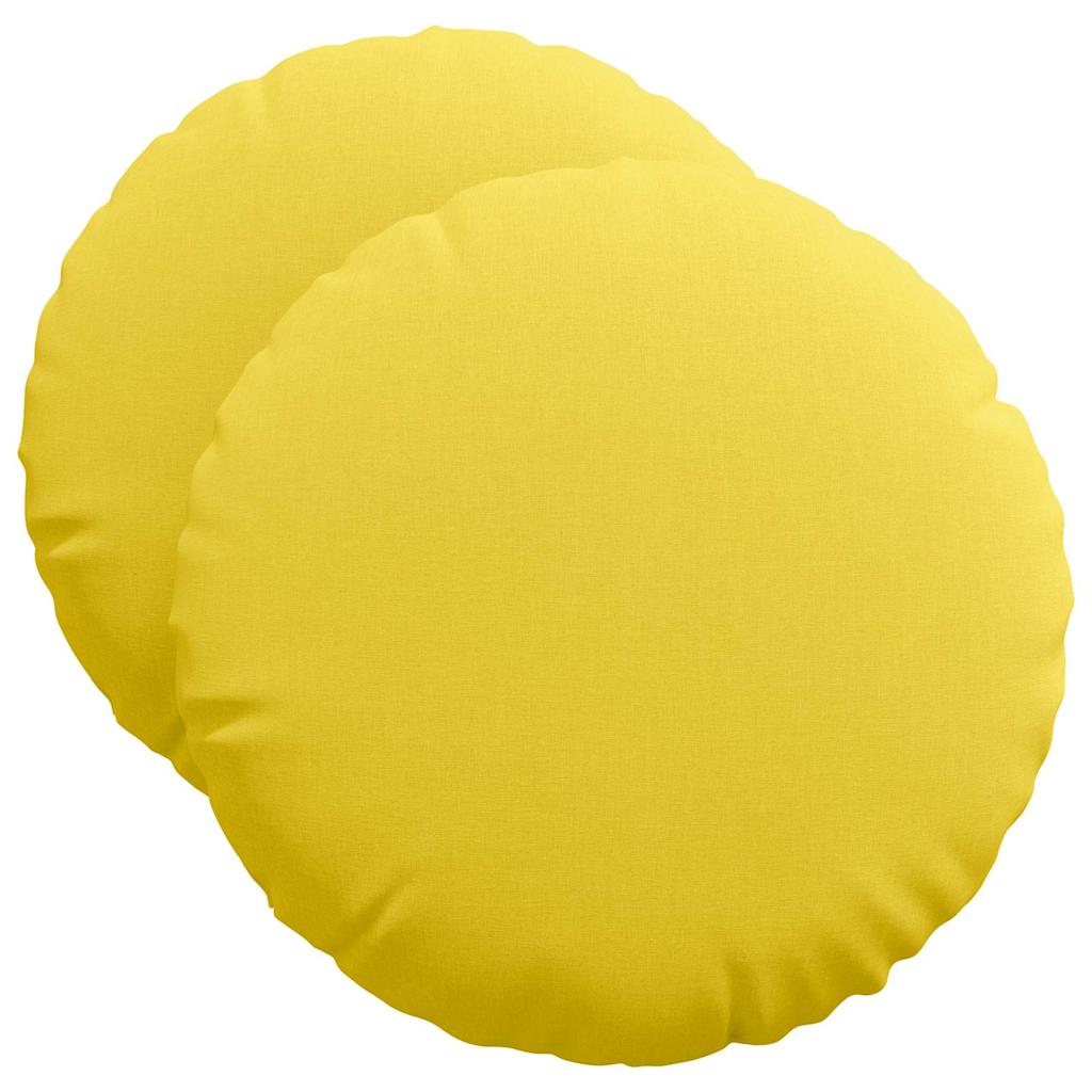 Vidaxx coussins d'assise 2 pcs tissu jaune clair ø50 x 19 cm