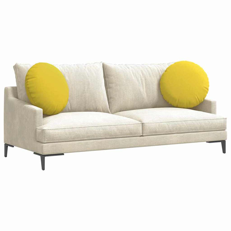 Vidaxx coussins d'assise 2 pcs tissu jaune clair ø50 x 19 cm