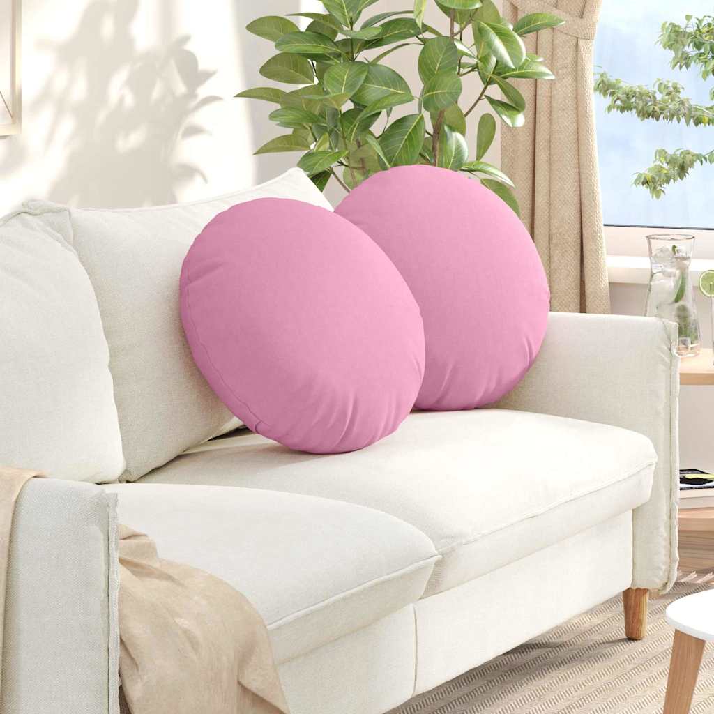 VidaXL coussins de siège 2 pcs rose ø50 x 19 cm tissu