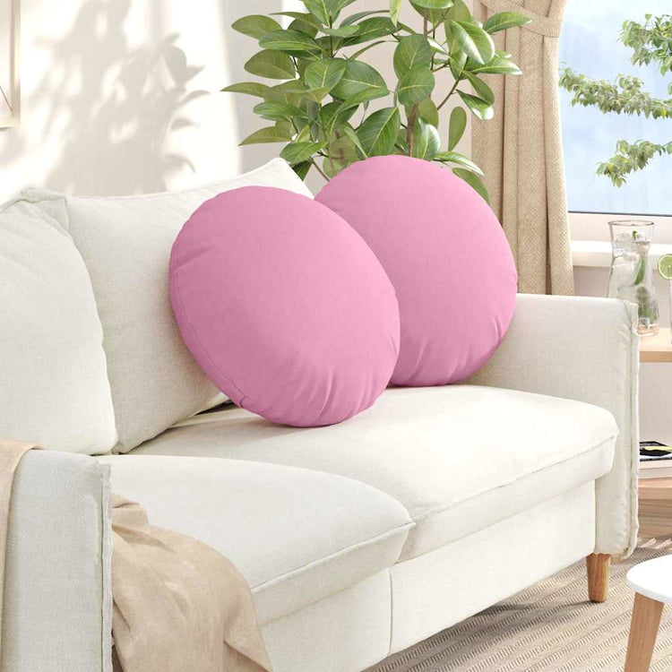 VidaXL coussins de siège 2 pcs rose ø50 x 19 cm tissu