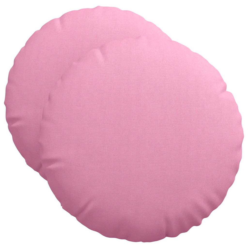 VidaXL coussins de siège 2 pcs rose ø50 x 19 cm tissu