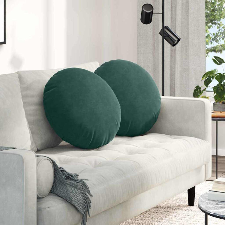 Vidaxx coussins d'assise 2 pièces vert foncé ø 40 x 13 cm velours
