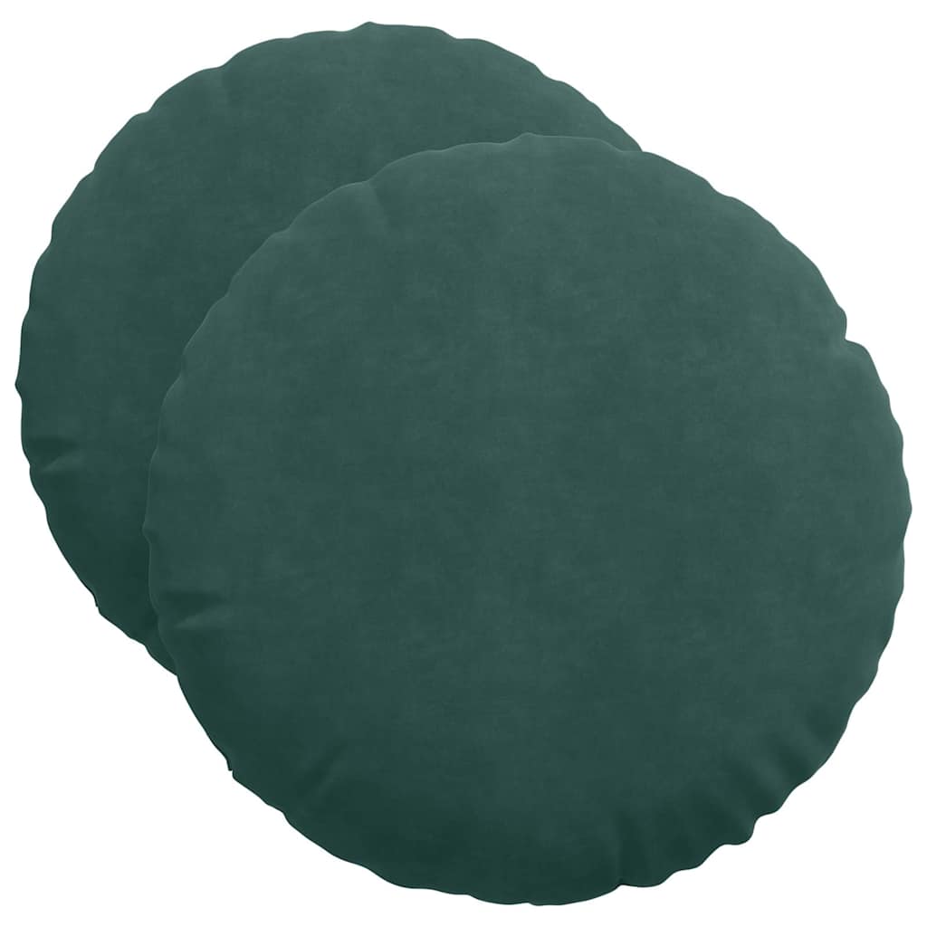 Vidaxx coussins d'assise 2 pièces vert foncé ø 40 x 13 cm velours
