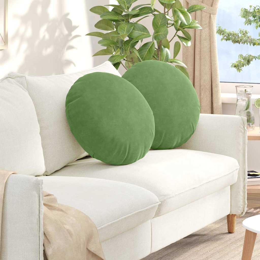 Vidaxx coussins d'assise 2 pièces vert clair ø 40 x 13 cm velours
