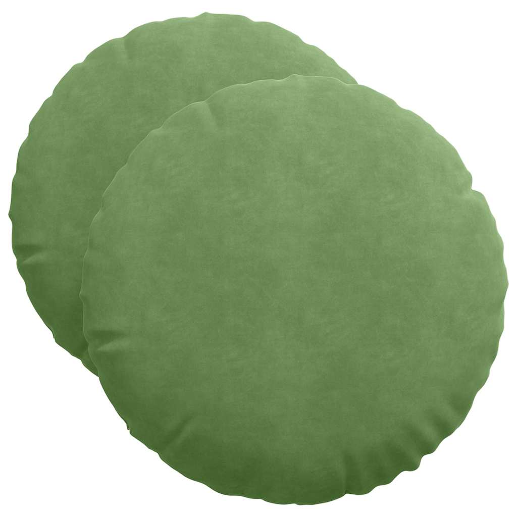 Vidaxx coussins d'assise 2 pièces vert clair ø 40 x 13 cm velours
