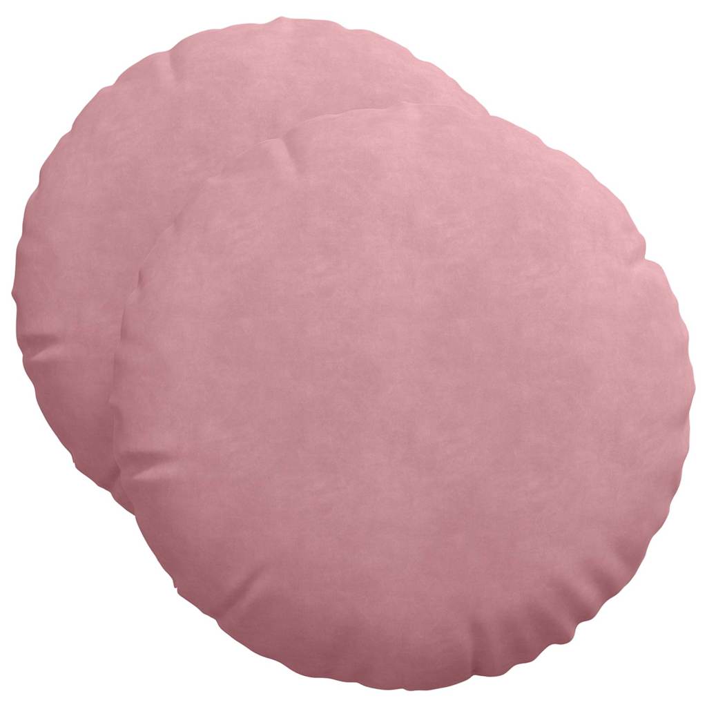 Vidaxx coussins d'assise 2 pièces rose ø 40 x 13 cm velours