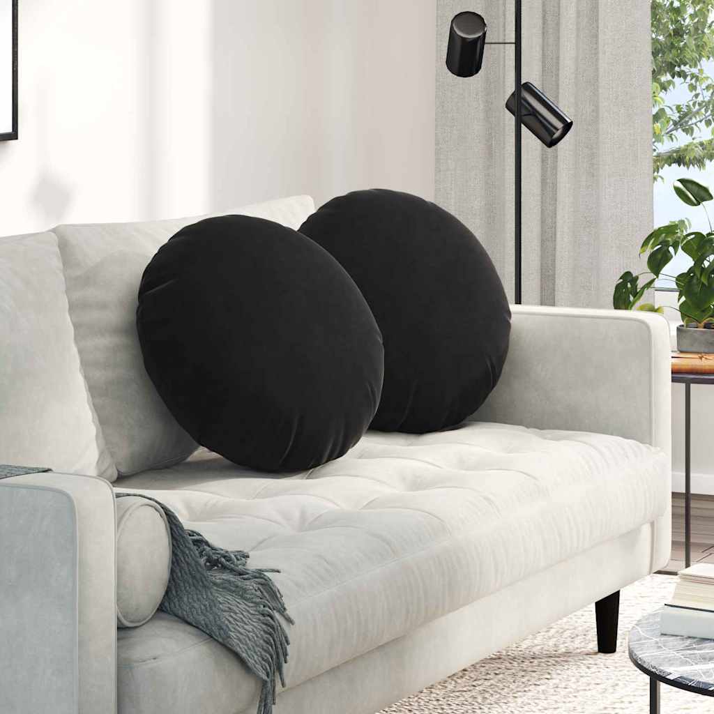 Vidaxx coussins d'assise 2 pièces noir ø 40 x 13 cm velours