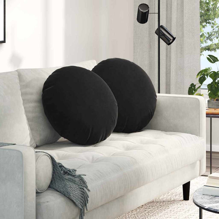Vidaxx coussins d'assise 2 pièces noir ø 40 x 13 cm velours