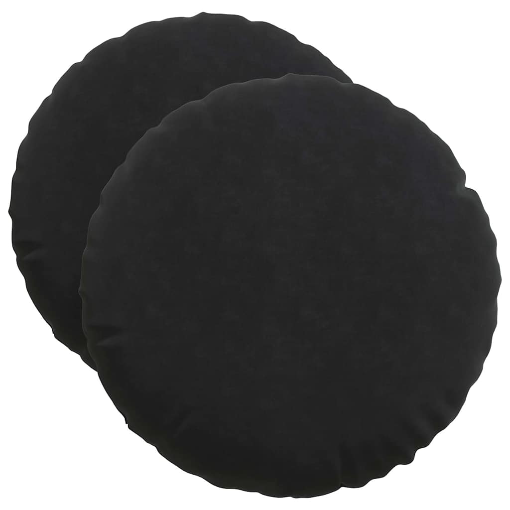 Vidaxx coussins d'assise 2 pièces noir ø 40 x 13 cm velours