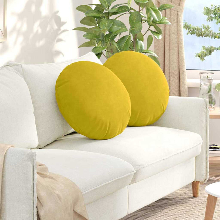 Vidaxx coussins d'assise 2 pièces jaune ø 40 x 13 cm velours