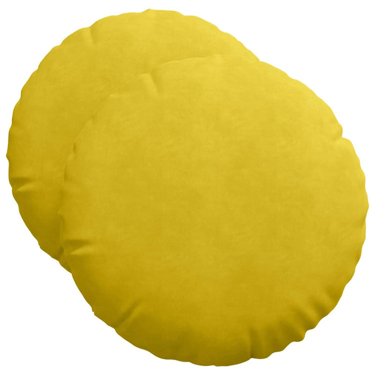 Vidaxx coussins d'assise 2 pièces jaune ø 40 x 13 cm velours