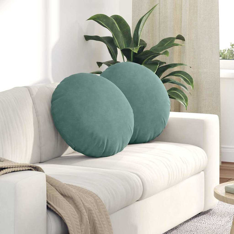Vidaxx coussins d'assise 2 pièces vert d'eau ø 40 x 13 cm velours