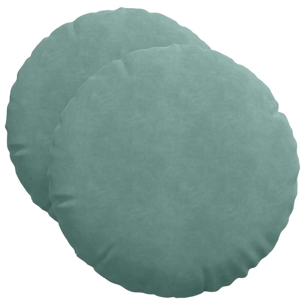 Vidaxx coussins d'assise 2 pièces vert d'eau ø 40 x 13 cm velours