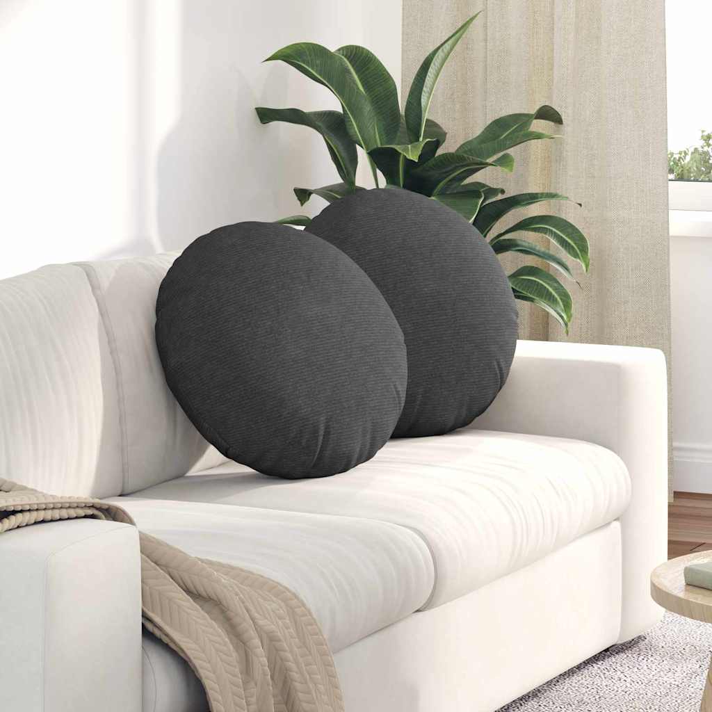 Vidaxx coussins d'assise 2 pcs gris foncé ø 50 cm tissu coton