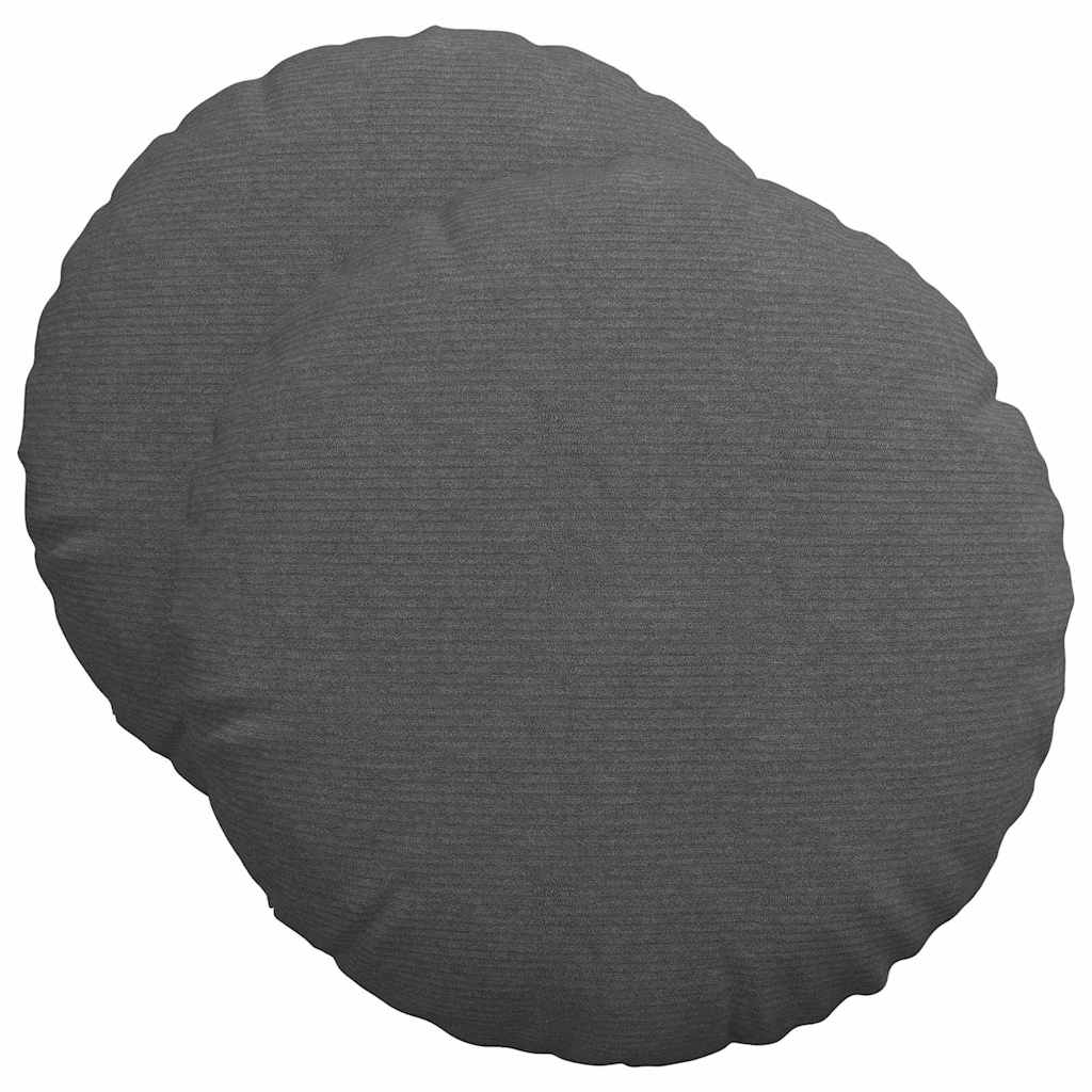 Vidaxx coussins d'assise 2 pcs gris foncé ø 50 cm tissu coton