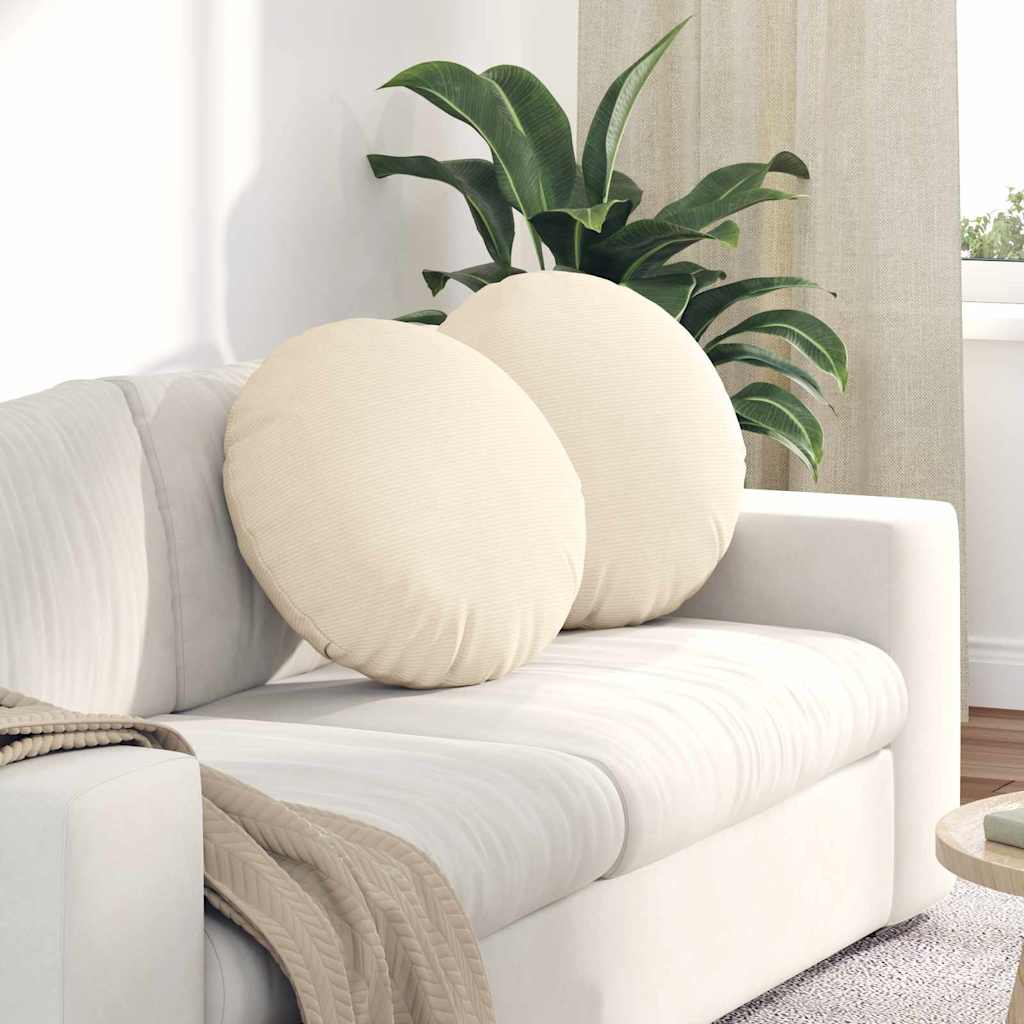 Vidaxx coussins d'assise 2 pcs crème ø 50 cm tissu coton