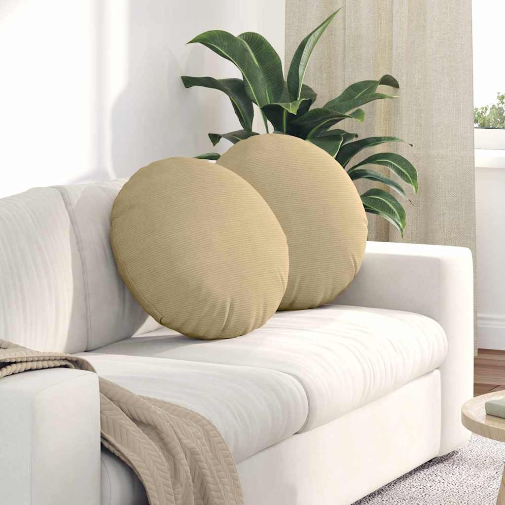 Vidaxx coussins d'assise 2 pcs gris vert ø 50 cm tissu coton