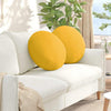 Vidaxl coussins d'assise 2 pcs jaune clair ø 50 cm tissu coton