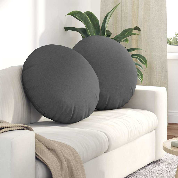 Vidaxx coussins d'assise 2 pcs tissu gris foncé ø60 x 21 cm