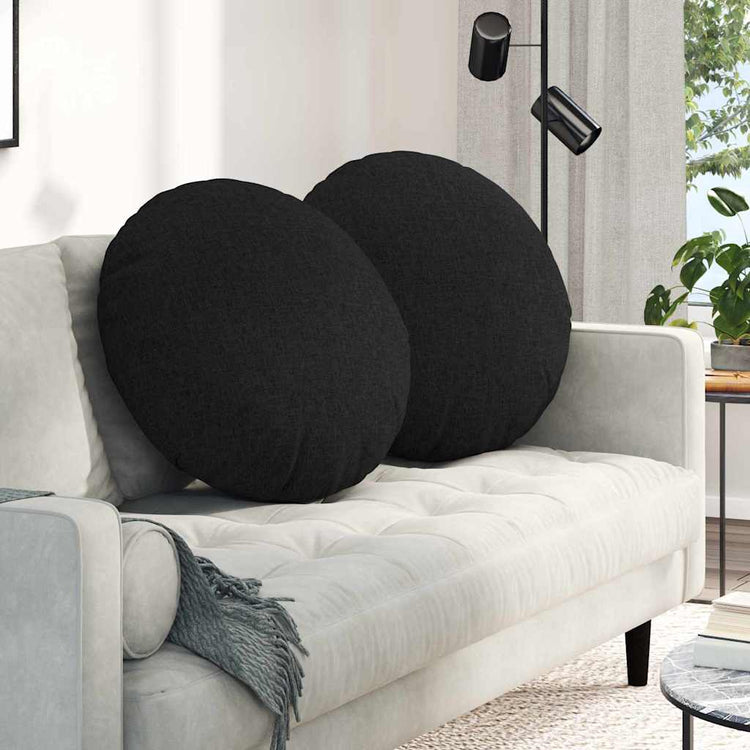 Vidaxx coussins d'assise 2 pcs noir ø60 x 21 cm tissu