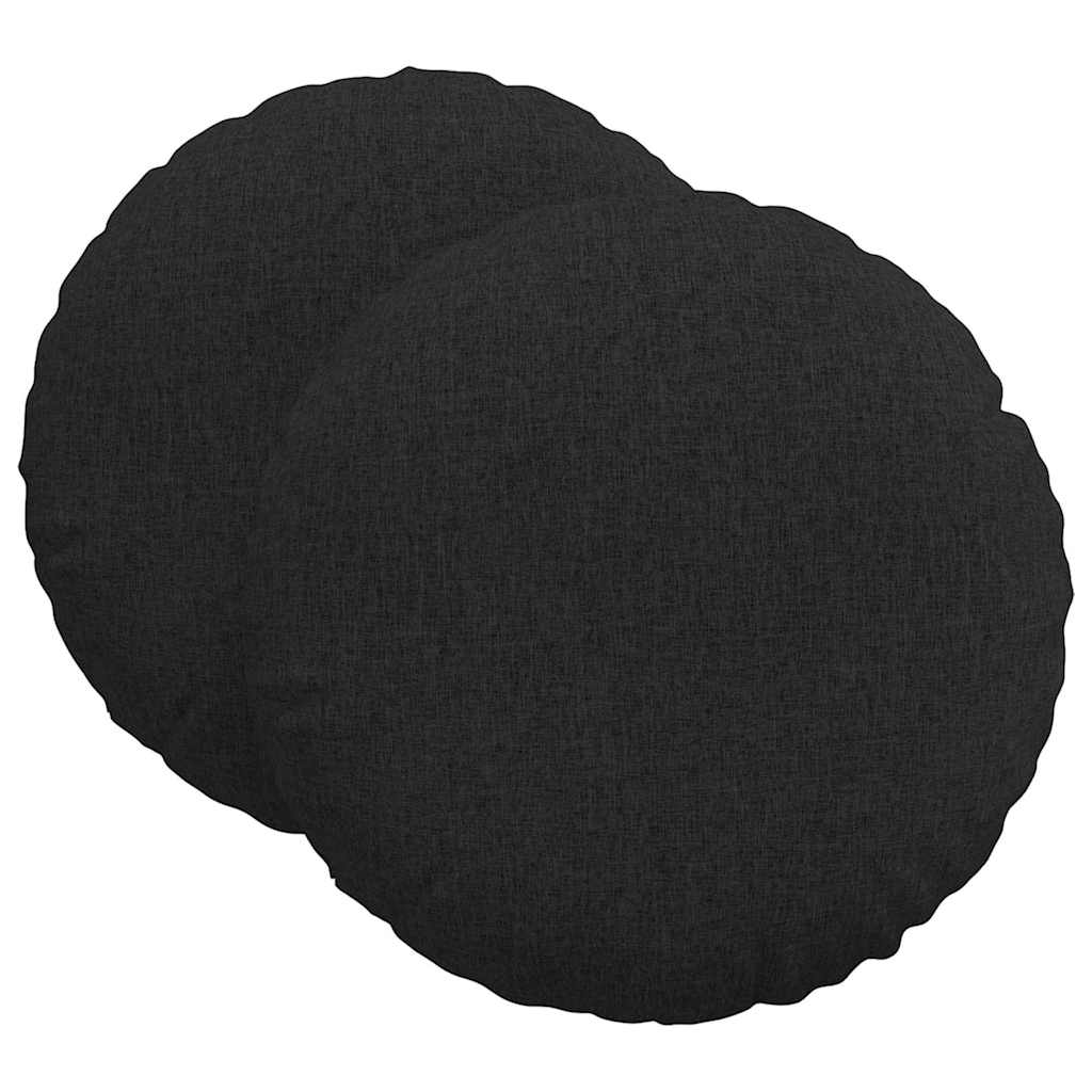 Vidaxx coussins d'assise 2 pcs noir ø60 x 21 cm tissu