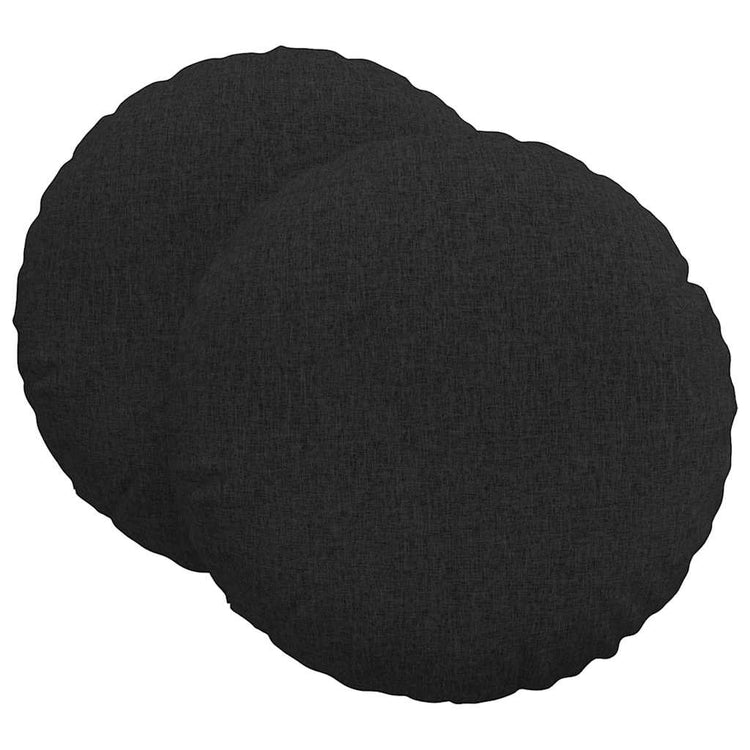Vidaxx coussins d'assise 2 pcs noir ø60 x 21 cm tissu