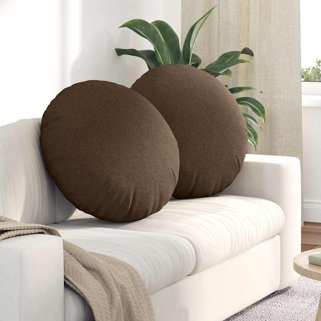 Vidaxx coussins d'assise 2 pcs marron ø60 x 21 cm tissu