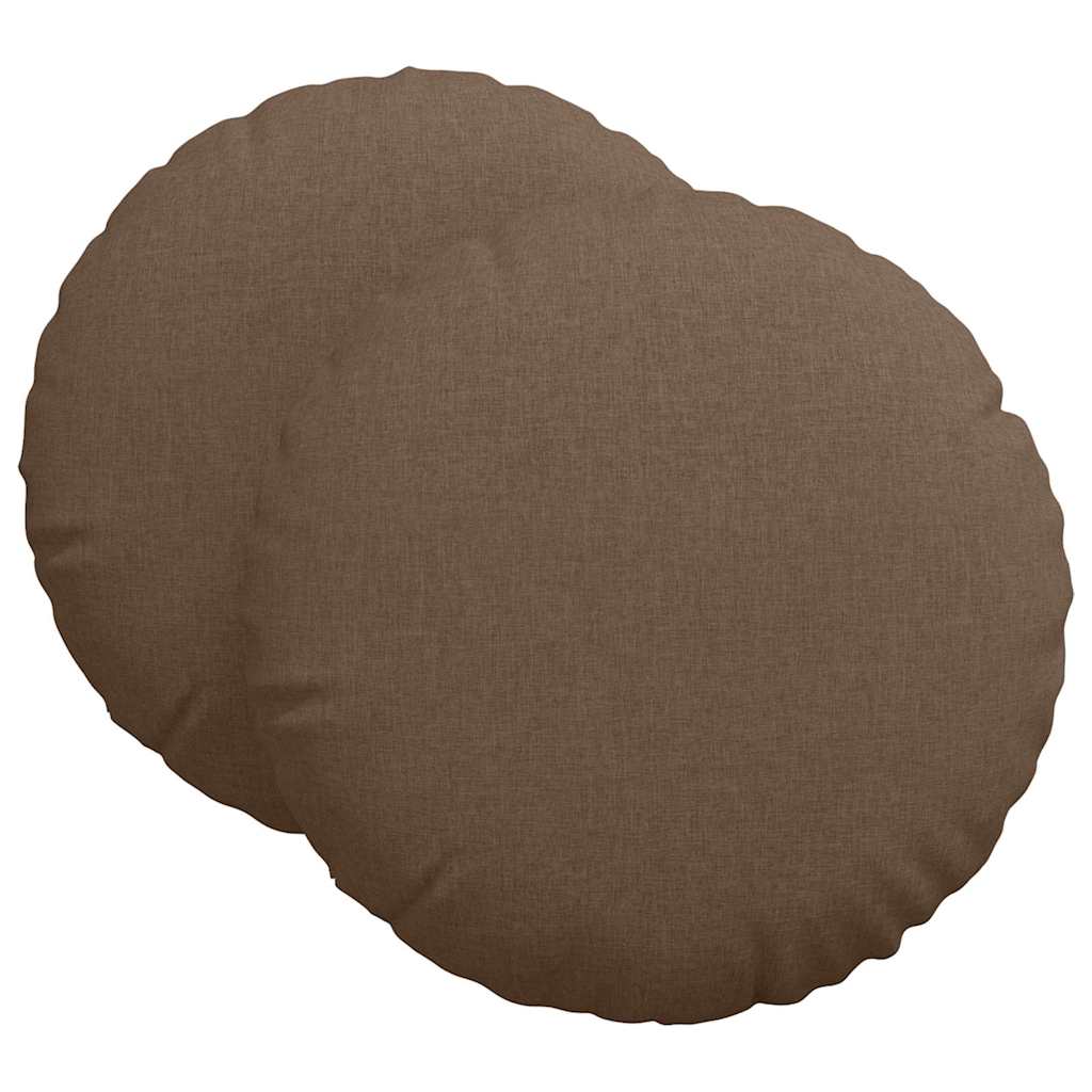 Vidaxx coussins d'assise 2 pcs marron ø60 x 21 cm tissu