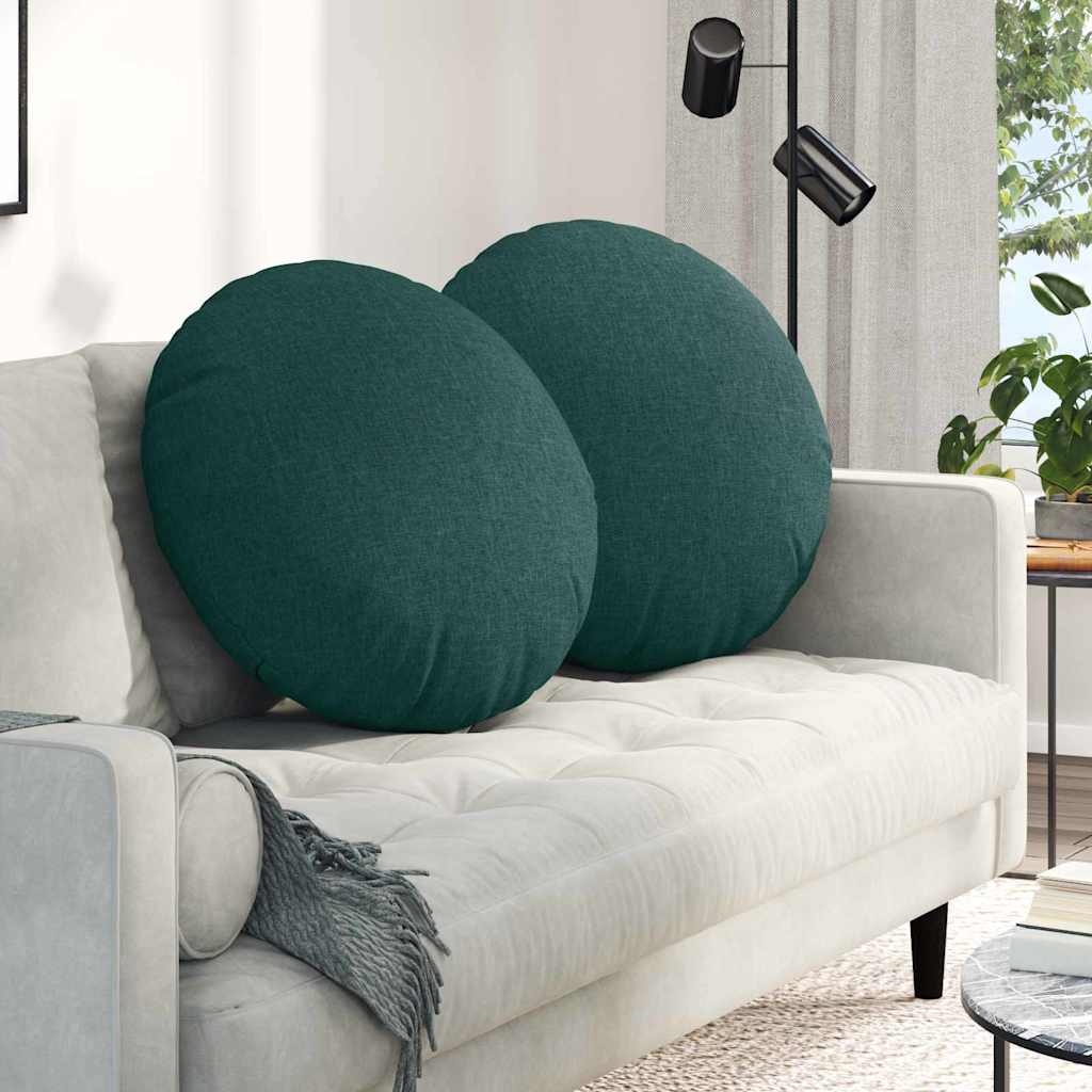 Vidaxx coussins d'assise 2 pcs tissu vert foncé ø60 x 21 cm