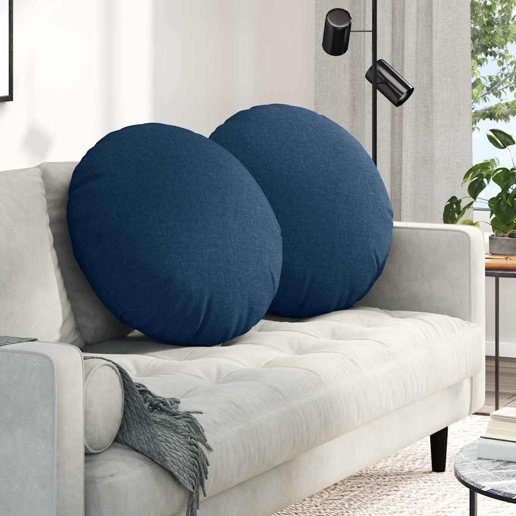 Vidaxx coussins d'assise 2 pcs bleu ø60 x 21 cm tissu